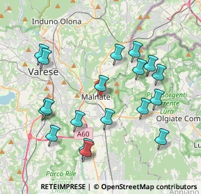 Mappa Via V. Alfieri, 21046 Malnate VA, Italia (4.05278)