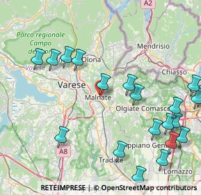 Mappa Via V. Alfieri, 21046 Malnate VA, Italia (10.435)