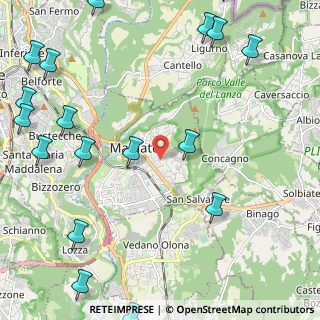 Mappa Via C. Toselli, 21046 Malnate VA, Italia (3.3835)