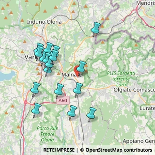 Mappa Via C. Toselli, 21046 Malnate VA, Italia (3.98471)