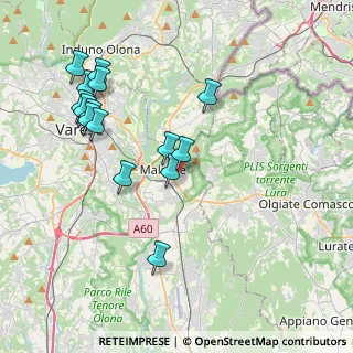 Mappa Via C. Toselli, 21046 Malnate VA, Italia (4.09333)