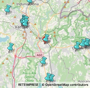 Mappa Via Caprera, 21046 Malnate VA, Italia (6.012)