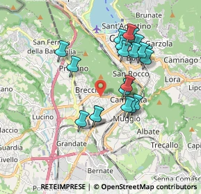 Mappa Via Varesina, 22079 Como CO, Italia (1.609)