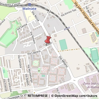 Mappa Via Caprera, 2, 21046 Malnate, Varese (Lombardia)