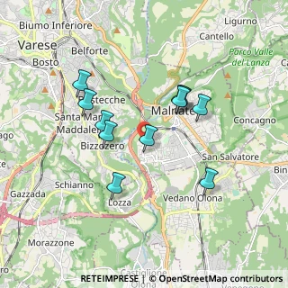 Mappa Via General Clemente Ravina, 21046 Malnate VA, Italia (1.55273)