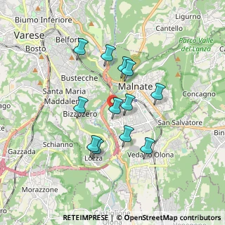 Mappa Via General Clemente Ravina, 21046 Malnate VA, Italia (1.485)