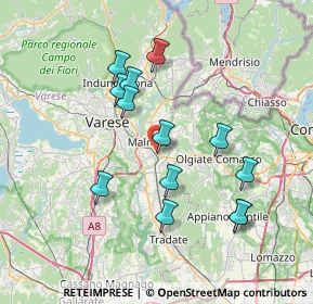 Mappa Via J.F. Kennedy, 21046 Malnate VA, Italia (6.93308)