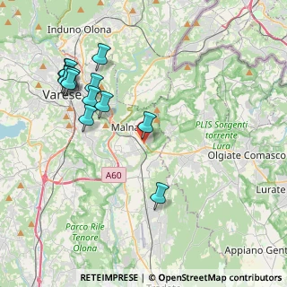 Mappa Via J.F. Kennedy, 21046 Malnate VA, Italia (4.43538)