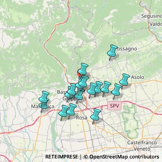 Mappa Via Giacomo Zanella, 36060 Romano D'ezzelino VI, Italia (6.28412)