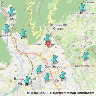 Mappa Via A. de Gasperi, 36060 Romano D'ezzelino VI, Italia (3.01545)