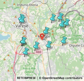 Mappa Via Lipari, 21046 Malnate VA, Italia (3.71462)