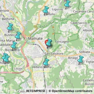 Mappa Via Cacciatori Delle Alpi, 21046 Malnate VA, Italia (2.74636)
