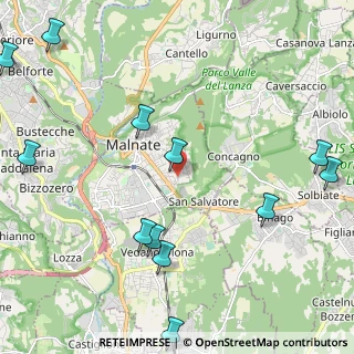 Mappa Via Cacciatori Delle Alpi, 21046 Malnate VA, Italia (2.87417)