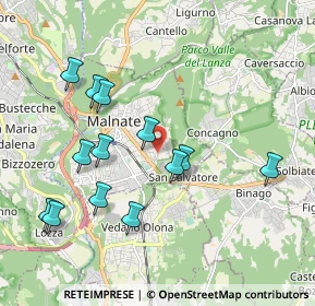 Mappa Via Cacciatori Delle Alpi, 21046 Malnate VA, Italia (1.98385)