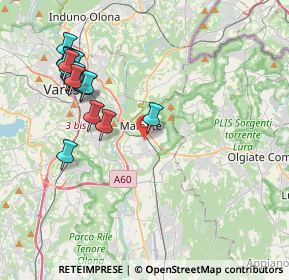 Mappa Via Generale Cantore, 21046 Malnate VA, Italia (4.38125)