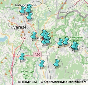 Mappa Via Generale Cantore, 21046 Malnate VA, Italia (3.68813)