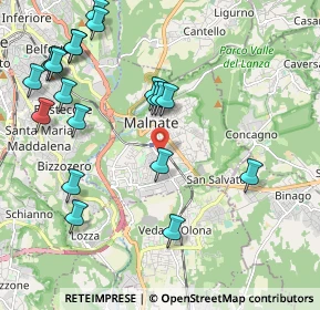 Mappa Via Generale Cantore, 21046 Malnate VA, Italia (2.397)