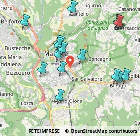 Mappa Via Tito Speri, 21046 Malnate VA, Italia (1.97222)