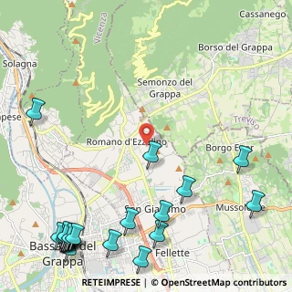 Mappa Via Col Bastia, 36060 Romano D'ezzelino VI, Italia (3.39)