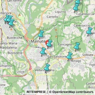 Mappa Via Brennero, 21046 Malnate VA, Italia (2.805)