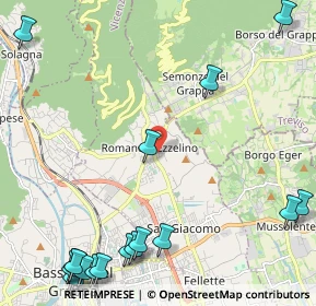 Mappa Via Antonio Fogazzaro, 36060 Romano D'ezzelino VI, Italia (3.32833)