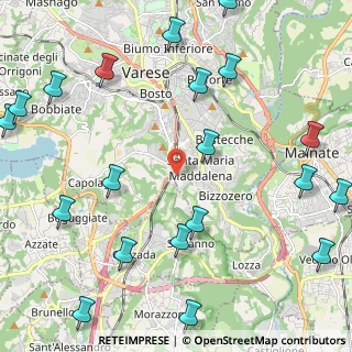 Mappa Via Stoppada, 21100 Varese VA, Italia (3.0225)