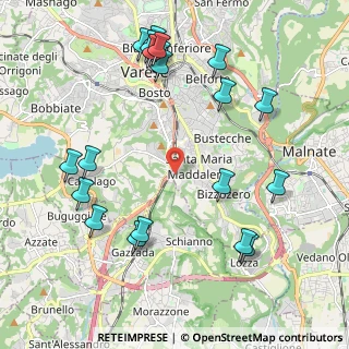 Mappa Via Stoppada, 21100 Varese VA, Italia (2.451)