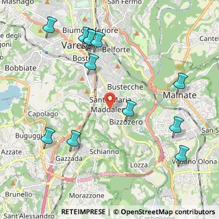 Mappa Via Fratelli de Grandi, 21100 Varese VA, Italia (2.49583)