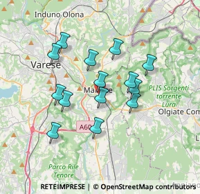 Mappa 21046 Malnate VA, Italia (2.98929)