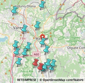 Mappa 21046 Malnate VA, Italia (4.75889)