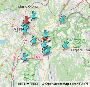 Mappa 21046 Malnate VA, Italia (3.35571)