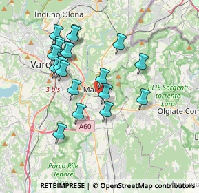 Mappa 21046 Malnate VA, Italia (3.477)