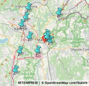 Mappa 21046 Malnate VA, Italia (3.71364)