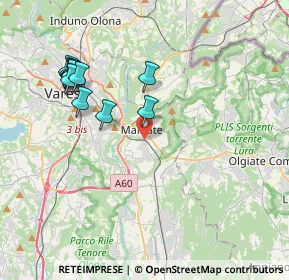 Mappa 21046 Malnate VA, Italia (3.96545)