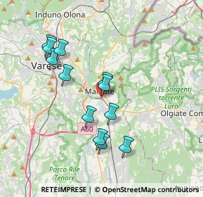 Mappa 21046 Malnate VA, Italia (3.38333)