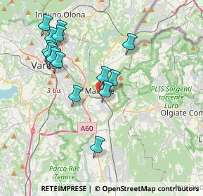 Mappa 21046 Malnate VA, Italia (3.87267)