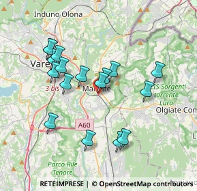 Mappa 21046 Malnate VA, Italia (3.44176)