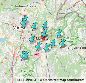 Mappa 21046 Malnate VA, Italia (2.71125)