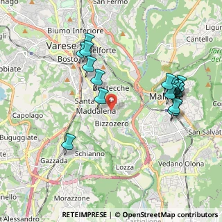 Mappa Via Bernaco, 21100 Varese VA, Italia (2.104)