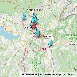 Mappa Via Bernaco, 21100 Varese VA, Italia (2.76917)