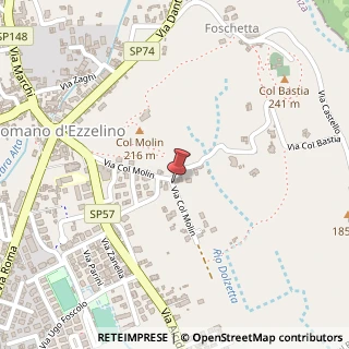 Mappa Via Col Molin, 25, 36060 Romano d'Ezzelino, Vicenza (Veneto)