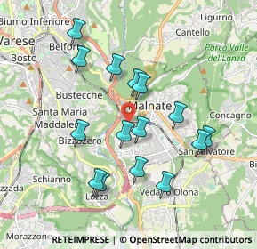 Mappa Via Luigi Cadorna, 21046 Malnate VA, Italia (1.74733)
