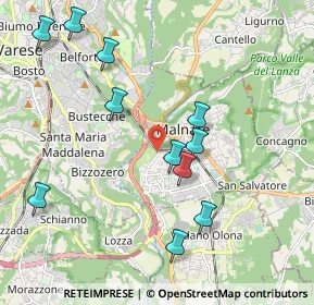 Mappa Via Luigi Cadorna, 21046 Malnate VA, Italia (2.08727)
