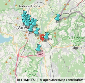 Mappa Via Luigi Cadorna, 21046 Malnate VA, Italia (3.48643)