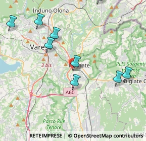 Mappa Via Luigi Cadorna, 21046 Malnate VA, Italia (5.61667)