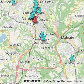 Mappa Via Jacopino da Tradate, 21100 Varese VA, Italia (2.515)