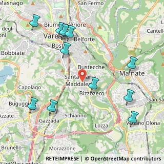 Mappa Via Jacopino da Tradate, 21100 Varese VA, Italia (2.48917)