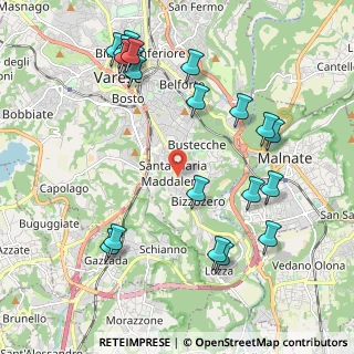 Mappa Via Jacopino da Tradate, 21100 Varese VA, Italia (2.382)