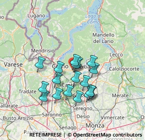 Mappa Via Aldo Moro, 22038 Tavernerio CO, Italia (10.965)