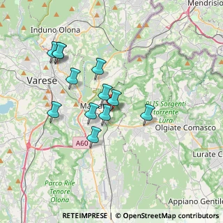 Mappa Via Hermada, 21046 Malnate VA, Italia (3.21833)